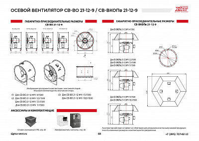 Вентиляторы подпора осевые СВ-ВО21-12-9; СВ-ВКОПв21-12-9